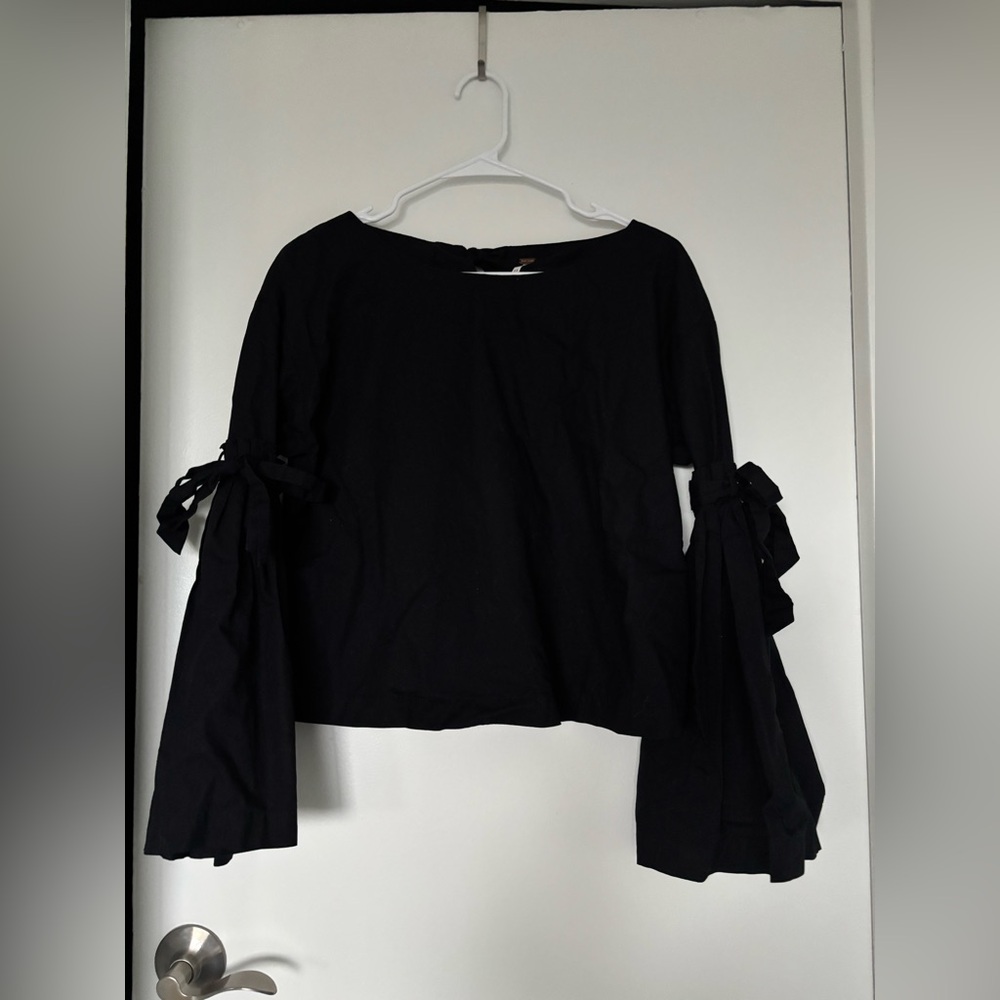 Free People black long sleeve top